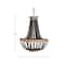 Hello Honey® Wood & Metal Framed Chandelier with Wood Bead Draping